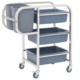 Carucior de bucatarie cu recipiente din plastic, 82x43,5x93 cm GartenMobel Dekor