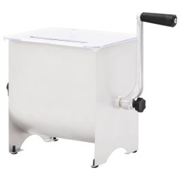 Malaxor de carne manual cu capac, argintiu, otel inoxidabil GartenMobel Dekor