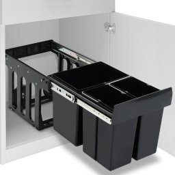Cos gunoi retractabil pentru dulap bucatarie, silentios, 48 L GartenMobel Dekor