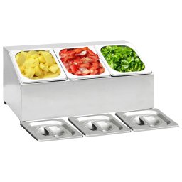 Recipient Gastronorm cu 3 sectiuni GN 1/6 otel inoxidabil GartenMobel Dekor