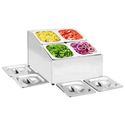 Recipient Gastronorm cu 4 sectiuni GN 1/6 otel inoxidabil GartenMobel Dekor