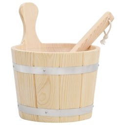 Set de galeata si polonic pentru sauna, lemn masiv de pin GartenMobel Dekor