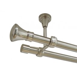 Galerie dubla prince fara inele prindere tavan 19/19 mm inox