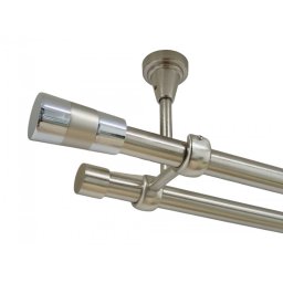 Galerie dubla valeo crom fara inele prindere tavan 19/19 mm inox
