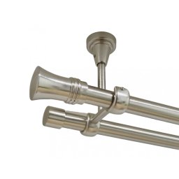 Galerie dubla capri fara inele prindere tavan 19/19 mm inox
