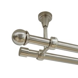 Galerie dubla todi max fara inele prindere tavan 19/19 mm inox