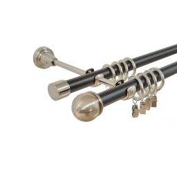Galerie dubla duo todi max 19 mm negru inox