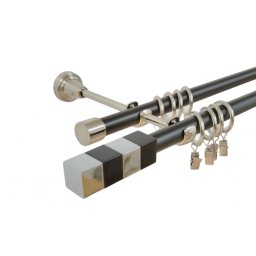 Galerie dubla duo magnum 19 mm negru inox