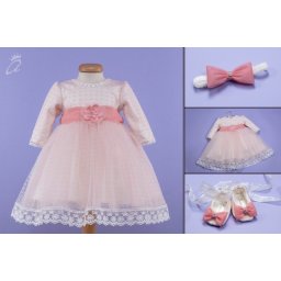 Set botez 3 piese roz pudra ‘Blush Delight’