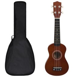 Set ukulele soprano, cu husa, pentru copii, natural, 21" GartenMobel Dekor