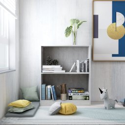 Biblioteca, gri beton, 60x24x74,5 cm, lemn compozit GartenMobel Dekor
