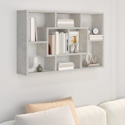 Raft de perete, gri beton, 85x16x52,5 cm, lemn compozit GartenMobel Dekor
