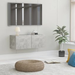 Comoda TV, gri beton, 80 x 30 x 30 cm, PAL GartenMobel Dekor