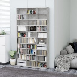 Dulap pentru CD-uri, gri beton, 102x16x177,5 cm, lemn compozit GartenMobel Dekor