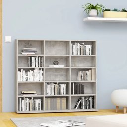 Dulap pentru CD-uri, gri beton, 102 x 23 x 89,5 cm, PAL GartenMobel Dekor
