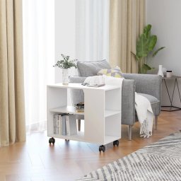 Masa laterala, alb, 70x35x55 cm, lemn compozit GartenMobel Dekor