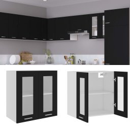 Dulap suspendat din sticla, negru, 60 x 31 x 60 cm, PAL GartenMobel Dekor