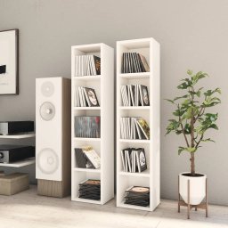 Dulapuri CD-uri, 2 buc., alb, 21 x 16 x 93,5 cm, PAL GartenMobel Dekor