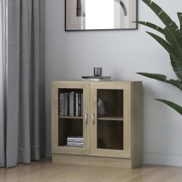 Dulap cu vitrina, stejar Sonoma, 82,5 x 30,5 x 80 cm, PAL GartenMobel Dekor