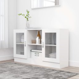 Dulap cu vitrina, alb, 120 x 30,5 x 70 cm, PAL GartenMobel Dekor