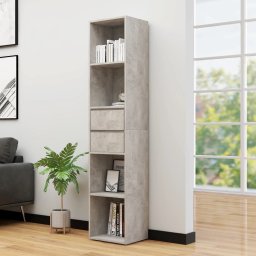 Biblioteca, gri beton, 36 x 30 x 171 cm, PAL GartenMobel Dekor