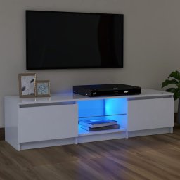 Comoda TV cu lumini LED, alb, 120x30x35,5 cm GartenMobel Dekor