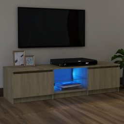 Comoda TV cu lumini LED, stejar sonoma, 120x30x35,5 cm GartenMobel Dekor