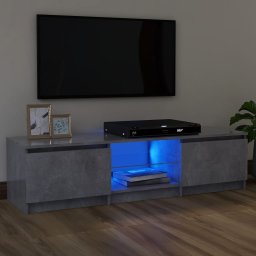 Comoda TV cu lumini LED, gri beton, 120x30x35,5 cm GartenMobel Dekor