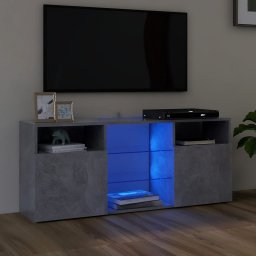 Comoda TV cu lumini LED, gri beton, 120x30x50 cm GartenMobel Dekor