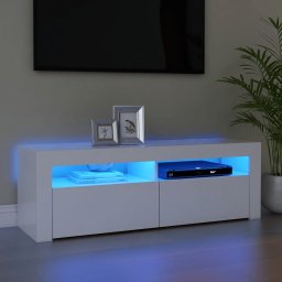 Comoda TV cu lumini LED, alb, 120x35x40 cm GartenMobel Dekor