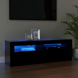 Comoda TV cu lumini LED, negru, 120x35x40 cm GartenMobel Dekor