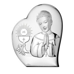 Icoana Botez Baiat Argint 12x14.5cm