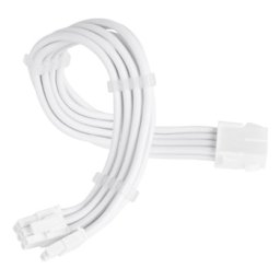 Cablu prelungitor Silverstone 8-pini (6+2-pini) PCIe, 16 AWG, 30cm, cleme incluse, White, SST-PP07E-PCI8W-V2