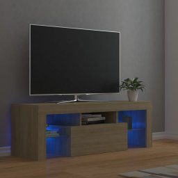 Comoda TV cu lumini LED, stejar Sonoma, 120x35x40 cm GartenMobel Dekor