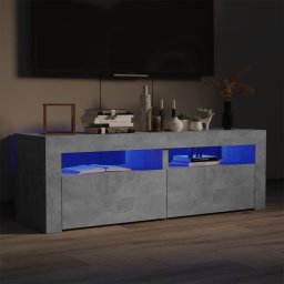 Comoda TV cu lumini LED, gri beton, 120x35x40 cm GartenMobel Dekor
