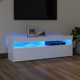 Comoda TV cu lumini LED, alb, 120x35x40 cm GartenMobel Dekor