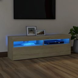 Comoda TV cu lumini LED, stejar Sonoma, 120x35x40 cm GartenMobel Dekor
