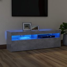 Comoda TV cu lumini LED, gri beton, 120x35x40 cm GartenMobel Dekor