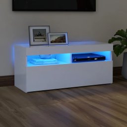 Comoda TV cu lumini LED, alb, 90x35x40 cm GartenMobel Dekor
