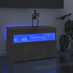 Comoda TV cu lumini LED, gri beton, 60x35x40 cm GartenMobel Dekor