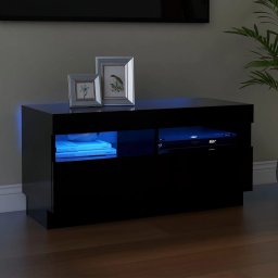 Comoda TV cu lumini LED, negru, 80x35x40 cm GartenMobel Dekor