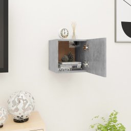 Dulap TV montaj pe perete, gri beton, 30,5x30x30 cm GartenMobel Dekor