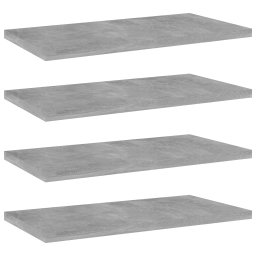 Placi biblioteca, gri beton, 4 buc, 40 x 20 x 1,5 cm, PAL GartenMobel Dekor