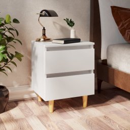 Noptiera cu picioare lemn masiv pin, alb, 40x35x50 cm GartenMobel Dekor