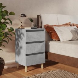 Noptiera cu picioare lemn masiv, gri beton, 40x35x69 cm GartenMobel Dekor