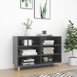 Servanta, gri extralucios, 103,5x35x70 cm, PAL GartenMobel Dekor