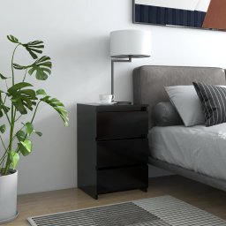Noptiera, negru, 40x35x62,5 cm, lemn compozit GartenMobel Dekor