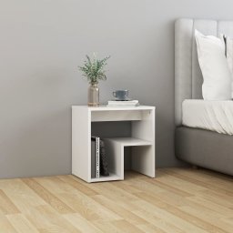Noptiera, alb extra lucios, 40 x 30 x 40 cm, PAL GartenMobel Dekor