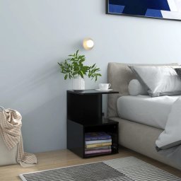 Noptiere, 2 buc., negru, 35x35x55 cm, PAL GartenMobel Dekor