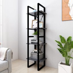 Biblioteca cu 4 rafturi, gri, 40x30x140 cm, PAL GartenMobel Dekor